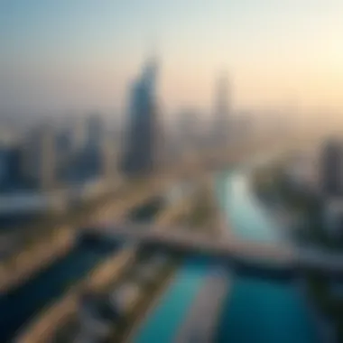 Modern Urban Architecture in Dubai Aerial view of Dubai showcasing modern urban architecture