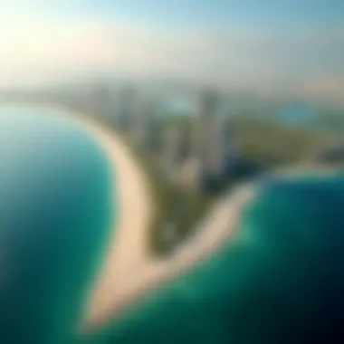 Aerial view showcasing Emaar Beachfront's strategic location