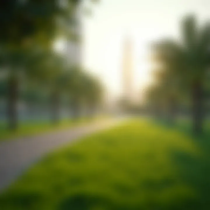 Lush green parks and recreational spaces along Sheikh Mohammed Bin Zayed Road