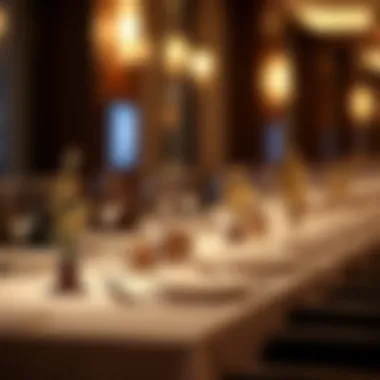 Luxurious Dining Experience at برج العرب An elegantly set dining table at برج العرب, reflecting luxury and fine dining culture.