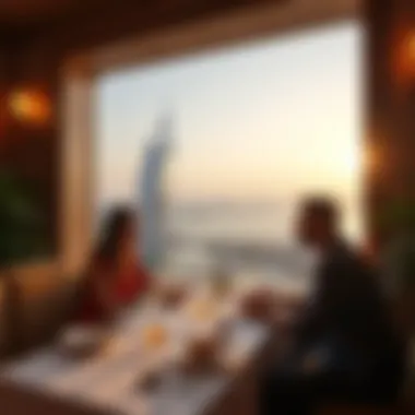 Cultural Significance and View from برج العرب The breathtaking view of Dubai from برج العرب, emphasizing its cultural significance and luxury.