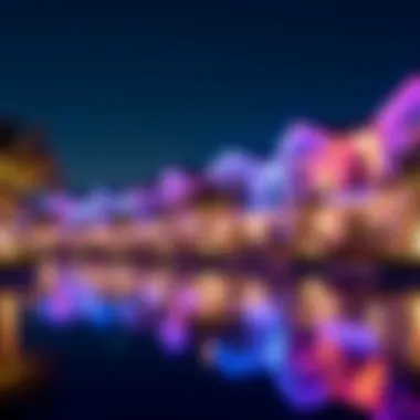 Vibrant Nightlife at Glow Village Night view of Glow Village illuminated, showcasing its vibrant lifestyle