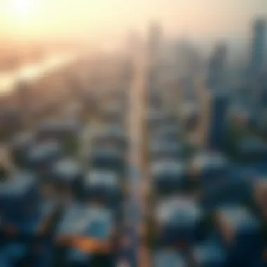 Aerial Perspective of Dubai's Urban Landscape Aerial view of Dubai showcasing modern architecture and urban planning.