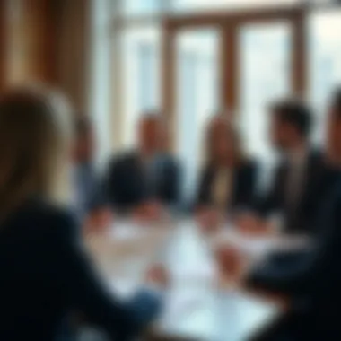 Strategic Discussions in Real Estate Real estate professionals discussing investment strategies.