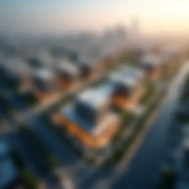 Aerial Perspective of ICD Brookfield's Prime Location Aerial view highlighting the location of ICD Brookfield Dubai