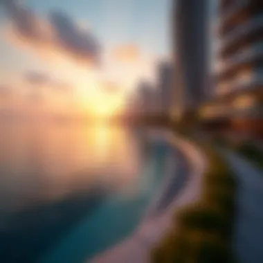 Coastal Elegance at Sunset A picturesque sunset view over JBR, highlighting the luxury lifestyle and coastal elegance of the area