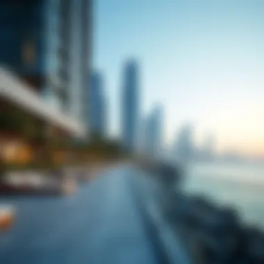 Modern Architectural Marvels of JBR A stunning view of Jumeirah Beach Residence showcasing its modern architectural marvels against the backdrop of the Arabian Gulf
