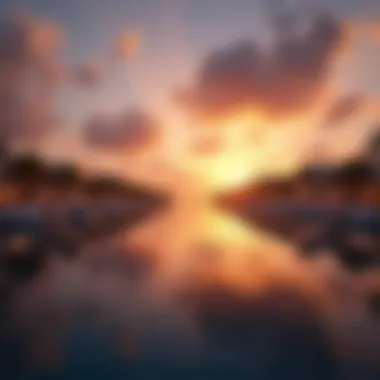 Sunset Over Mouline Palm Dubai Stunning sunset over Mouline Palm Dubai reflecting on the water