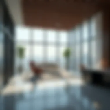 Modern Office Space Inside Single Business Tower Interior design showcasing modern office space within the tower