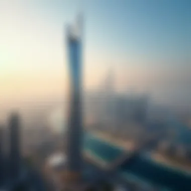 Hamdan Al Sayyah Tower and Dubai Skyline Stunning view of Hamdan Al Sayyah Tower against the Dubai skyline