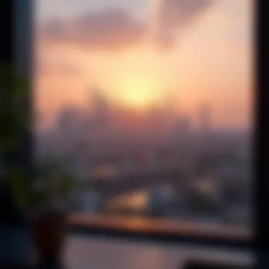 Dubai Skyline: A Temporary Home's View View of Dubai skyline at sunset