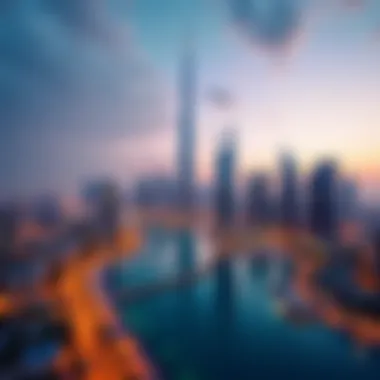 Dubai's Iconic Skyline A vibrant skyline of Dubai showcasing modern architecture