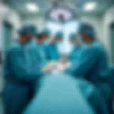 Collaboration in State-of-the-Art Surgical Care Medical professionals collaborating in a state-of-the-art surgical room